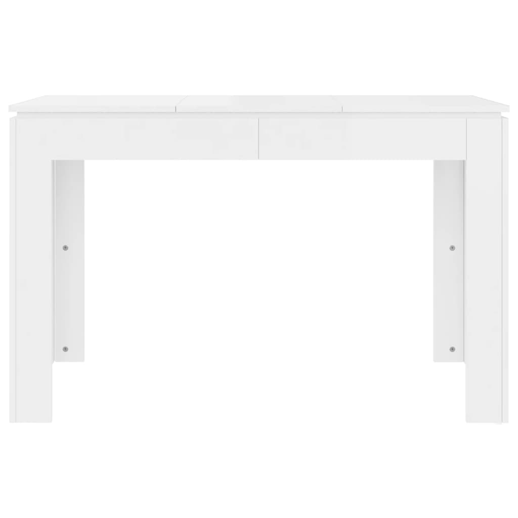 Mesa De Comedor Madera De Ingeniería Blanco Brillo 120x60x76 Cm_2