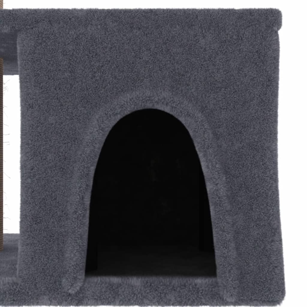 Rascador Para Gatos Con Postes De Sisal Gris Oscuro 48 Cm_5