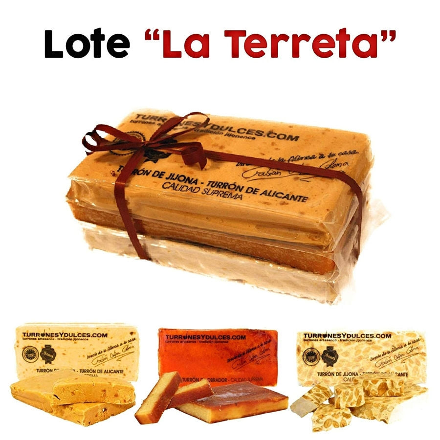Lote La Terreta Pack 3 Turrones Artesanos: Jijona, Alicante Y Yema Tostada._0