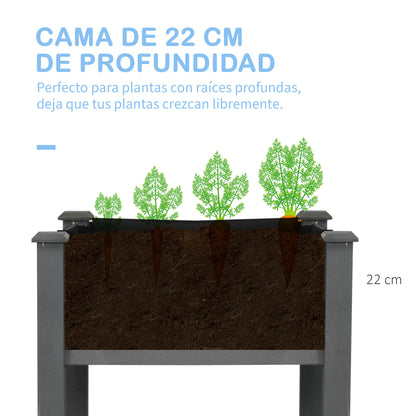 Outsunny Huerto Urbano Elevado De Madera 122,5x56,5x76 Cm Para Cultivos Gris_5