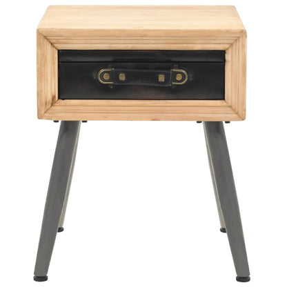 Mesita De Noche De Madera Maciza De Abeto 43x38x50 Cm_0