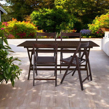 Well Home Mobiliario & Decoración - Pack 4 Sillas Bas En Madera De Haya, Acabado Wengue