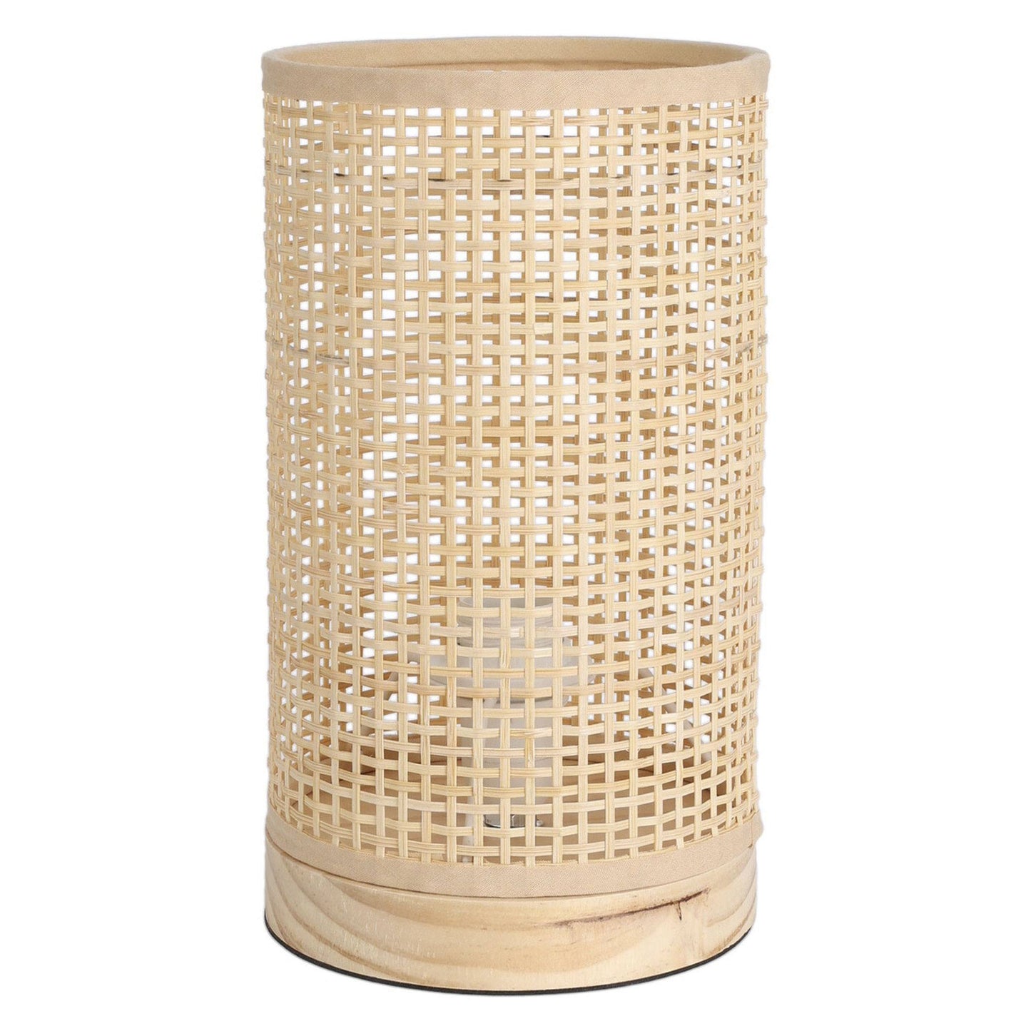 Well Home Lampara De Mesa Con Pantalla De Bambú Ø13x23cm_0