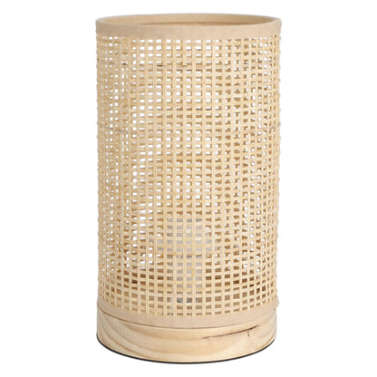 Well Home Lampara De Mesa Con Pantalla De Bambú Ø13x23cm_0