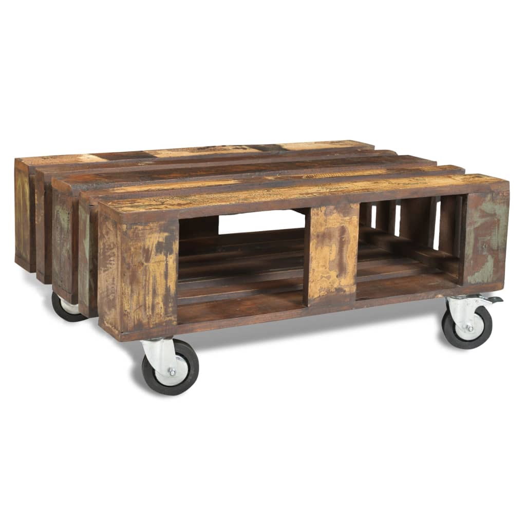 Mesa De Centro Con 4 Ruedas Madera Reciclada_2