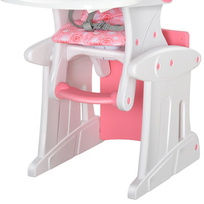 Homcom Trona Para Bebé 3en1 +6 Meses Con 2 Bandejas Extraíbles 57x59x105 Rosa_3