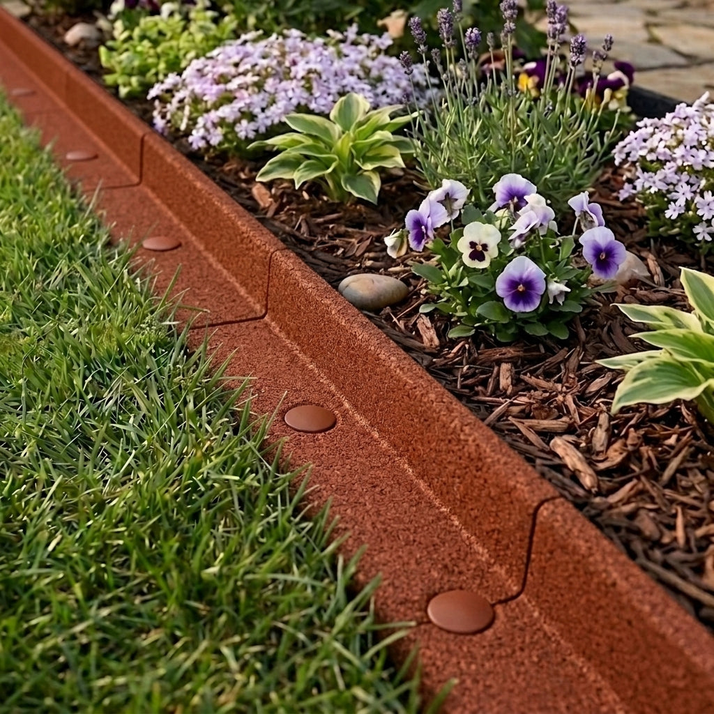 Bordura Flexible Para Jardín 48m Con Mazo – Terracota_3