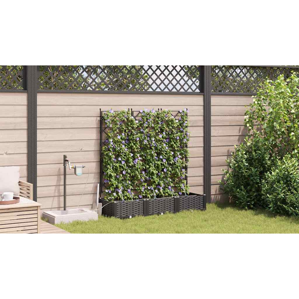 Macetero De Jardín 3 Uds. Negro 120 X 40 X 126 Cm Pp_3