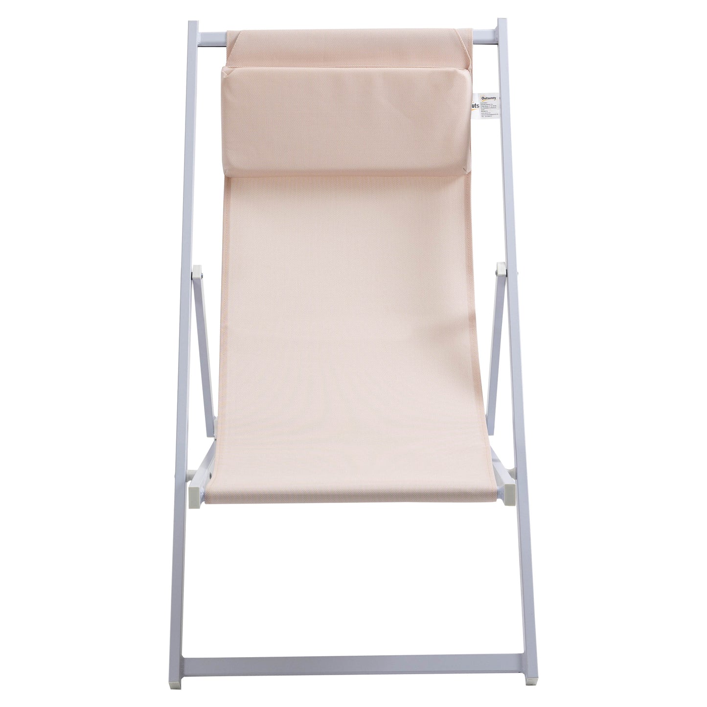 Outsunny Conjunto De 2 Tumbonas Reclinables Y Plegables 58x96,5x91,5 Cm Beige_3
