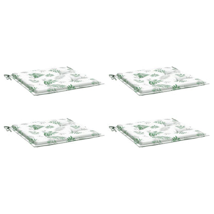 Vidaxl Cojines De Silla 4 Uds Tela Estampado De Hojas 50x50x3 Cm_0