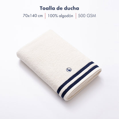 Toalla De Ducha En Color Crudo 70x140 100% Algodón 500gsm El Ganso_1