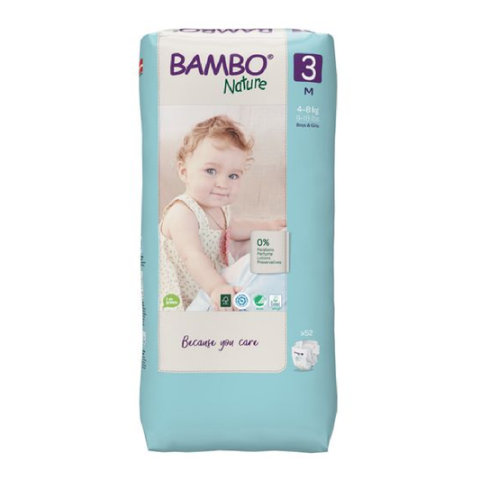 Pañal T3 midi (4-8Kg) Bambo Nature 52 uds