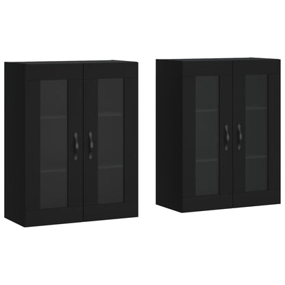 Armarios De Pared 2 Uds Madera De Ingeniería Negro_1