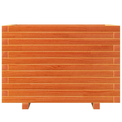 Jardinera Madera Maciza De Pino Marrón Cera 70x40x49,5 Cm_4