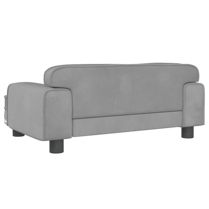Cama Para Perros De Terciopelo Gris Claro 70x45x30 Cm / Vetonek_4
