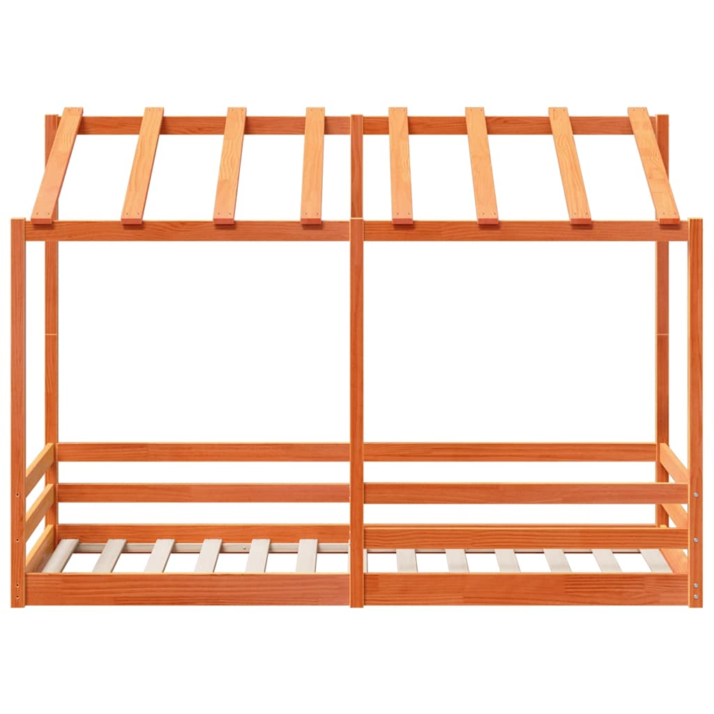 Techo De Cama Infantil Madera Maciza Marrón 75x190 Cm_3