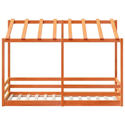 Techo De Cama Infantil Madera Maciza Marrón 75x190 Cm_3