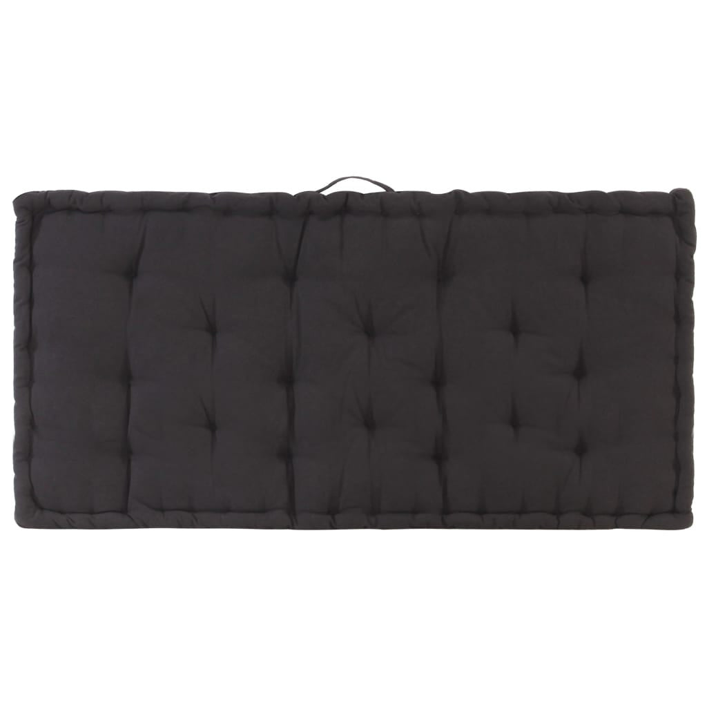 Vidaxl Cojín Para Palés Algodón Negro 120x80x10 Cm_3