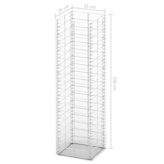 Cestas De Muro De Gaviones Alambre Galvanizado 25x25x100 3 Uds / Vetonek_0