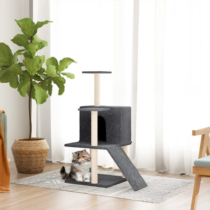 Vidaxl Rascador Para Gatos Con Postes De Sisal Gris Oscuro 109 Cm_1