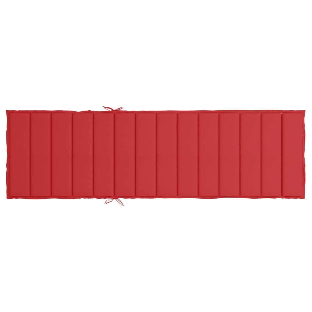 Vidaxl Cojín De Tumbona De Tela Oxford Rojo 200x70x3 Cm_4