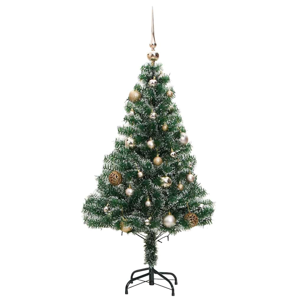 Vidaxl Árbol De Navidad Artificial Con 150 Leds Bolas Y Nieve 120 Cm_3
