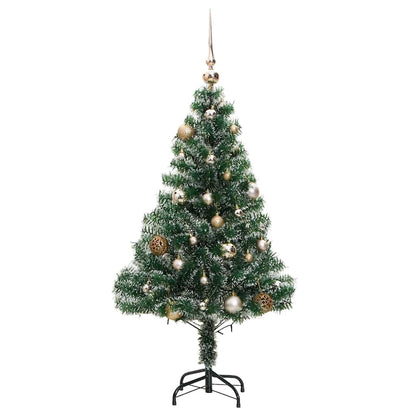 Vidaxl Árbol De Navidad Artificial Con 150 Leds Bolas Y Nieve 120 Cm_3