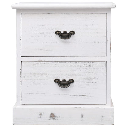 Mesitas De Noche 2 Uds Madera De Paulownia Blanco 38x28x45 Cm_1