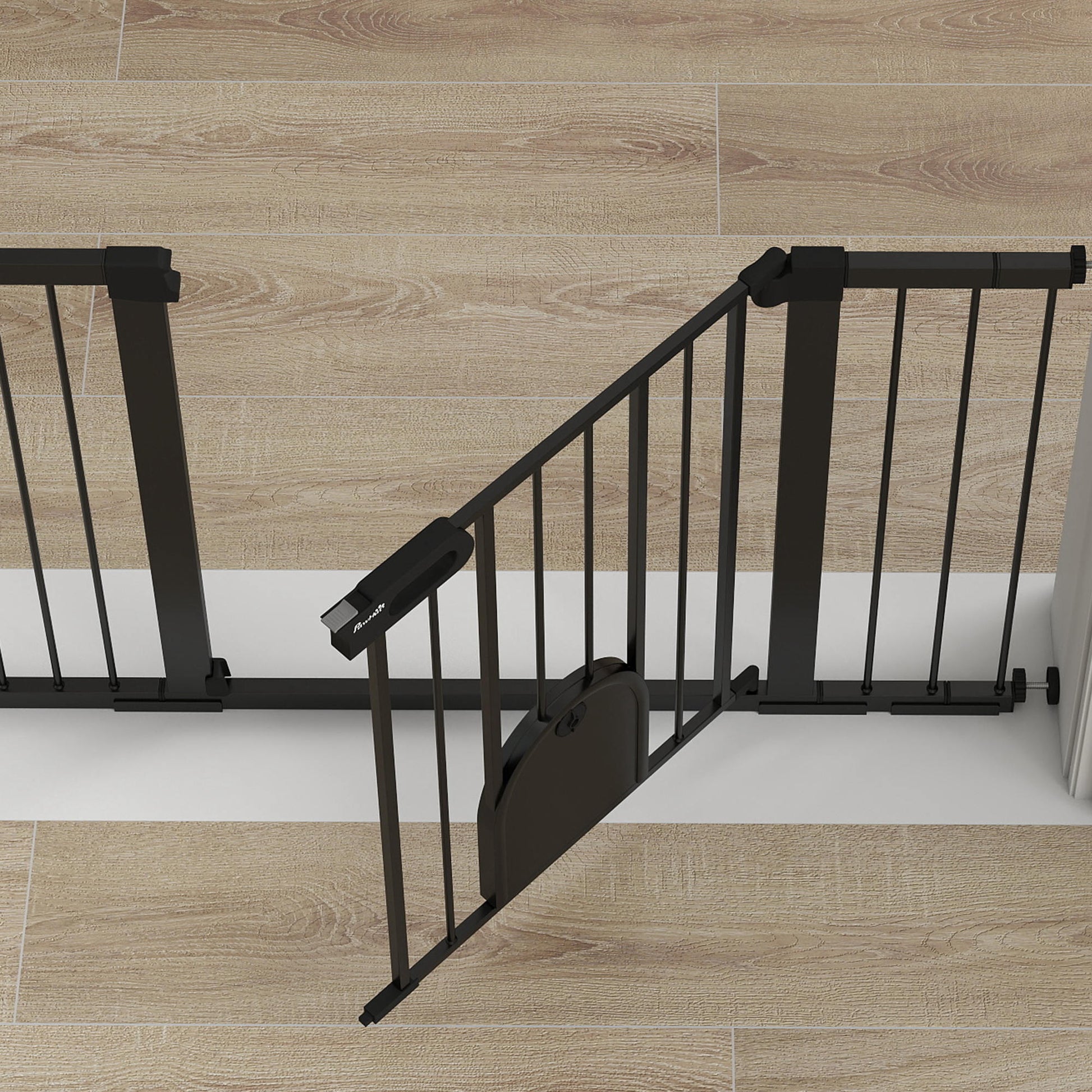 Pawhut Barrera De Seguridad Para Escaleras Y Puertas 75-131 Cm Negro_3