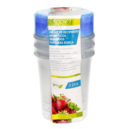 Juego Recipientes Plastico Redondos 1 Litro (pack 3 Piezas)_2