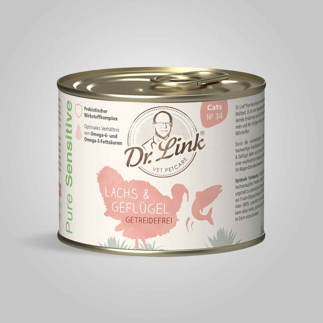 Lata De Comida Húmeda Para Gato - Carne De Aves De Corral Y Salmón 100% Natural