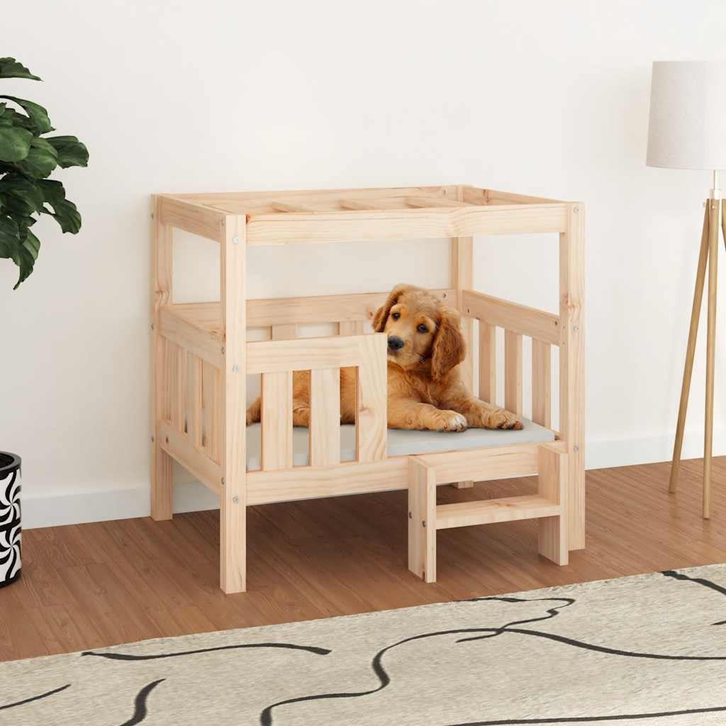 Vidaxl Cama Para Perros Madera Maciza De Pino 75,5x63,5x70 Cm_1