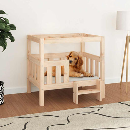 Vidaxl Cama Para Perros Madera Maciza De Pino 75,5x63,5x70 Cm_1