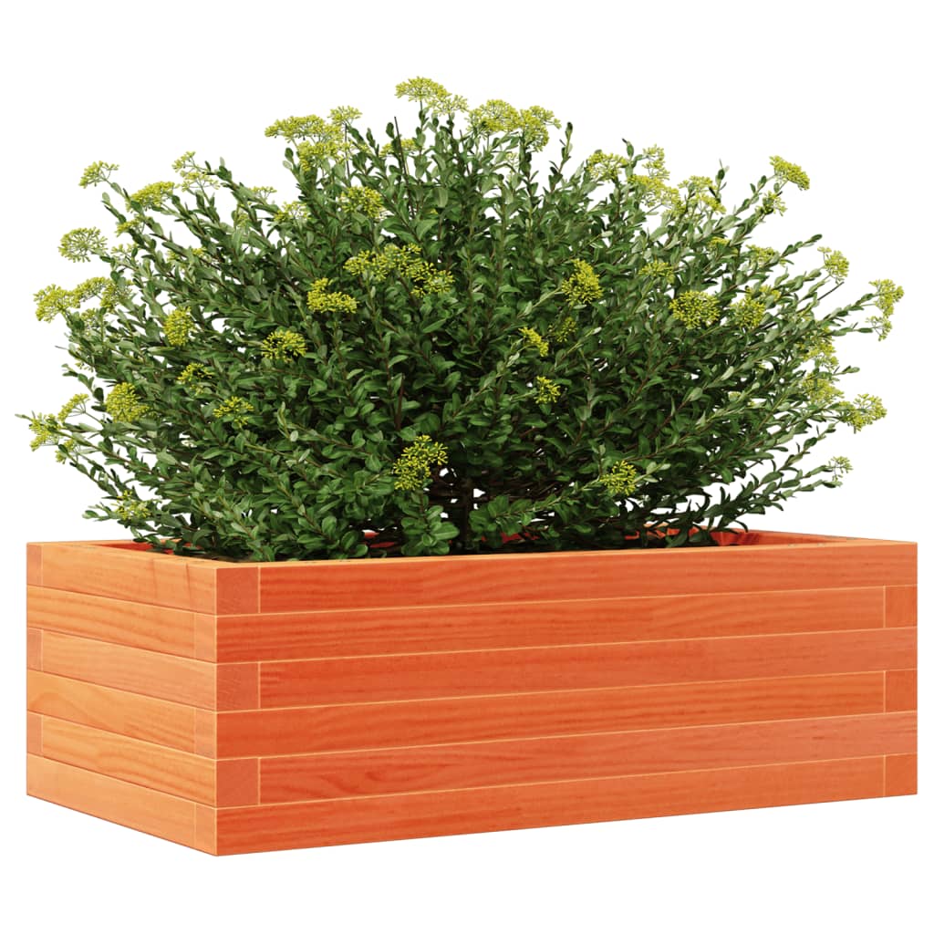 Jardinera De Madera Maciza Pino Marrón Cera 70x40x23 Cm_3