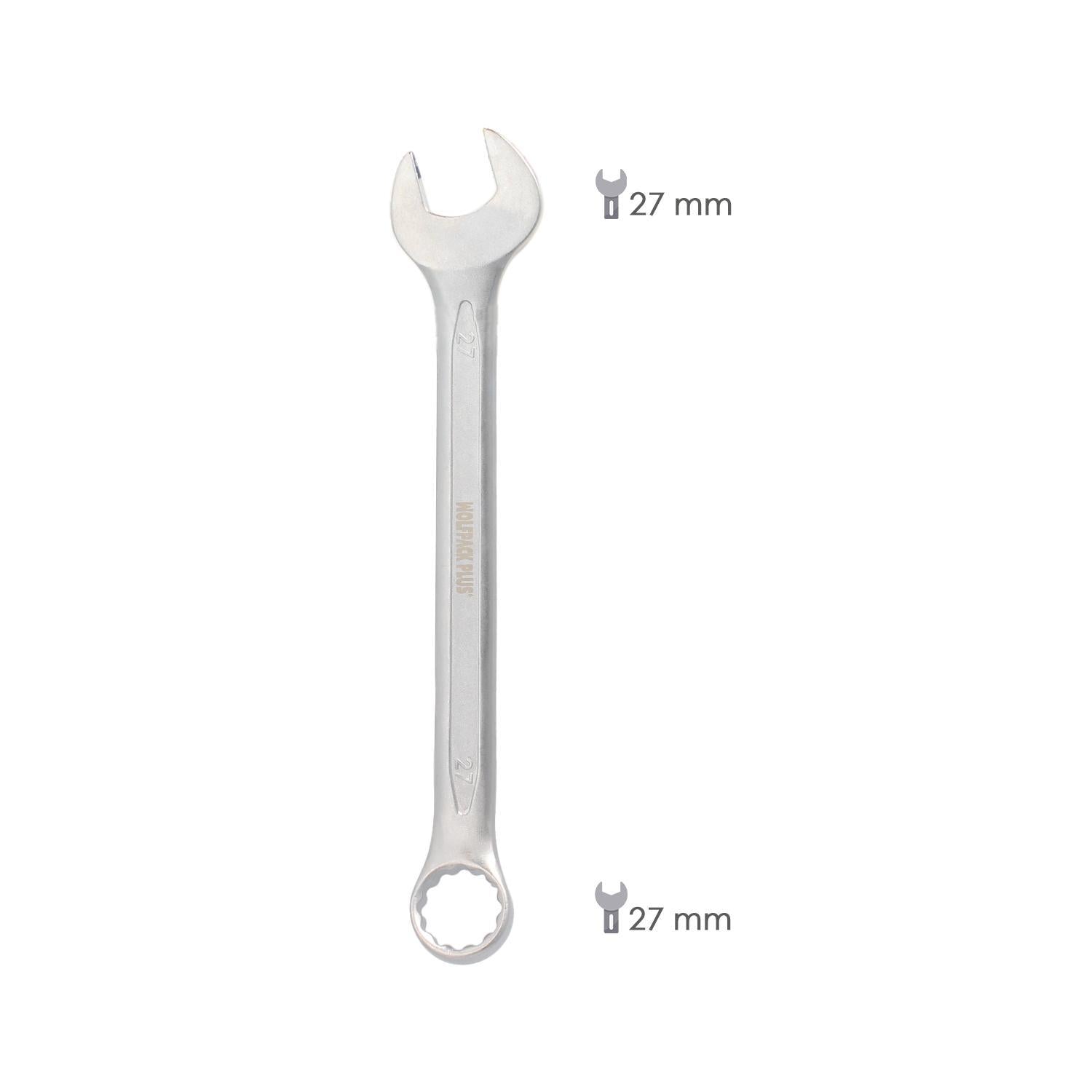 Llave Combinada Plus 27x27 Acero Cromo Vanadio Din 3113. Llave Doble Boca, Llave Fija, Llave Estrella