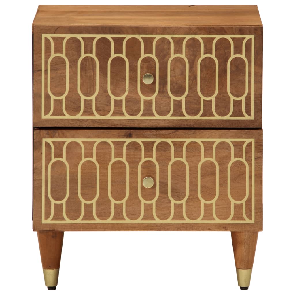 Mesita De Noche De Madera Maciza De Mango 40x33x46 Cm_0