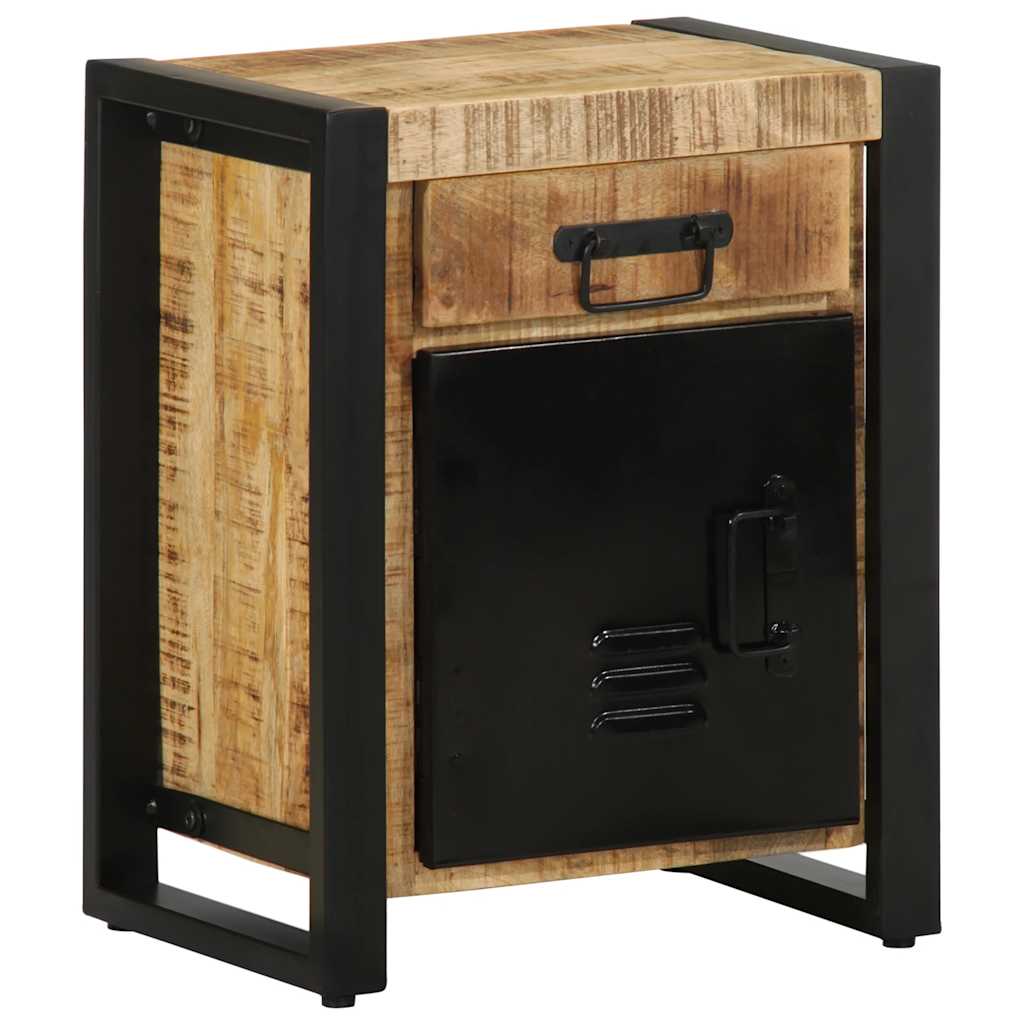 Mesita De Noche Madera Maciza De Mango 40x30x50 Cm_1