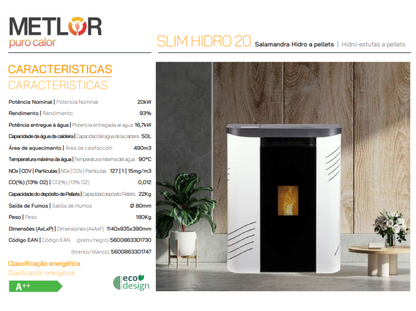 Estufa De Pellets Metlor Modelo Slim Hidro 20_2