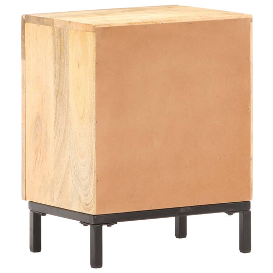 Mesita De Noche De Madera Maciza De Mango 40x30x51 Cm_0