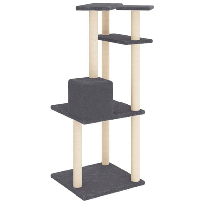 Vidaxl Rascador Para Gatos Con Postes De Sisal Gris Oscuro 123 Cm_4