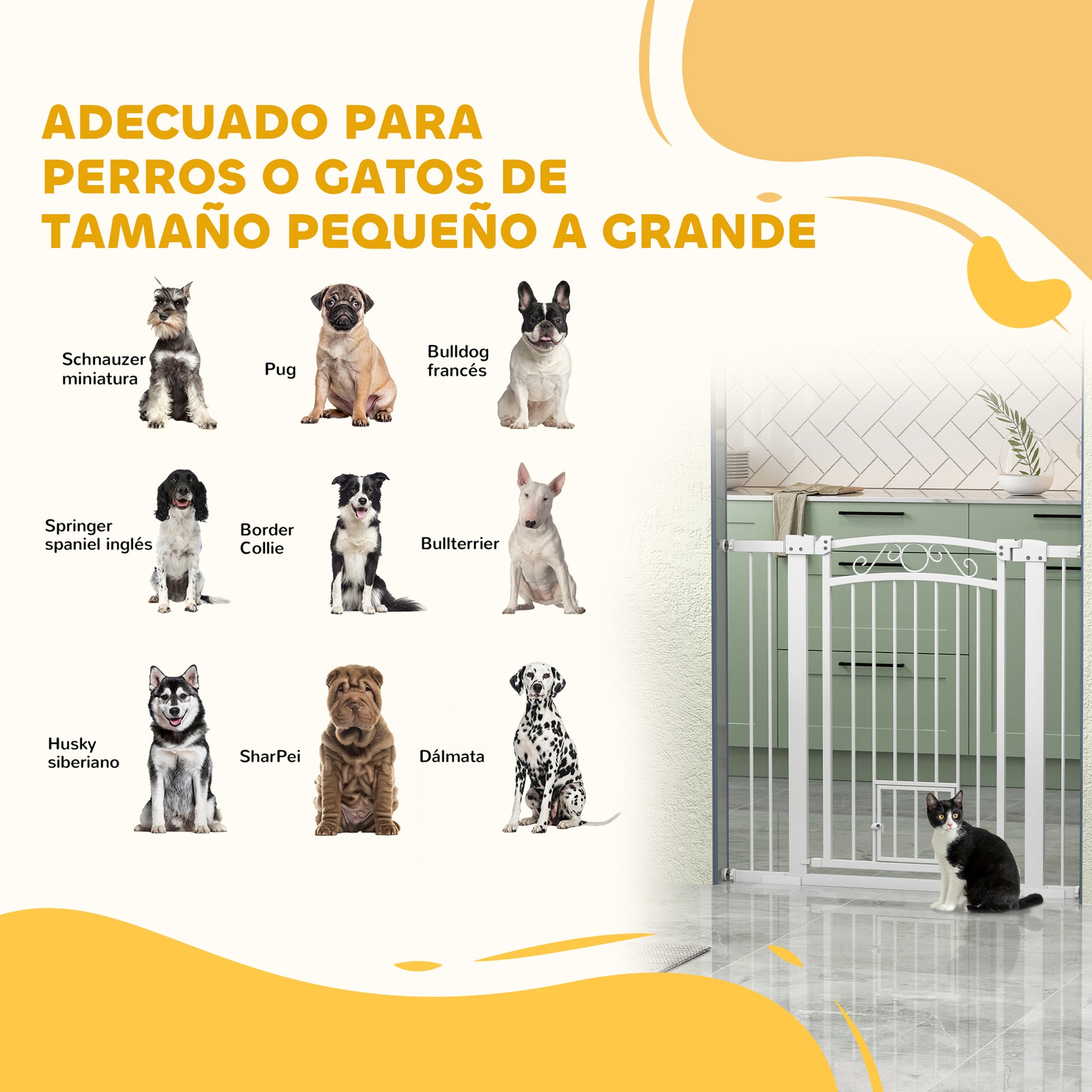 Pawhut Barrera Para Perros Con Cierre Automático_3
