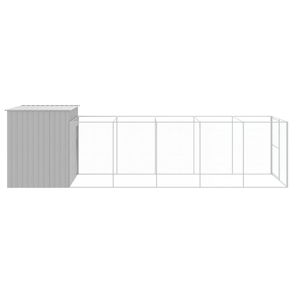 Caseta Perros Corral Acero Galvanizado Gris Claro 214x661x181cm_3