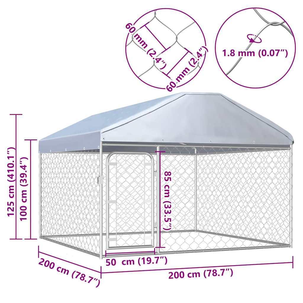 Perrera De Exterior Con Techo 200x200x135 Cm_4
