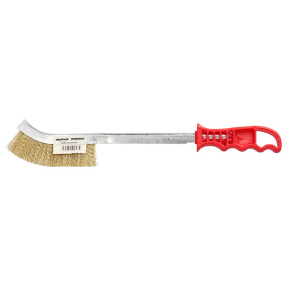 Cepillo Manual Acero Latonado Mango Rojo 34 Cm._2