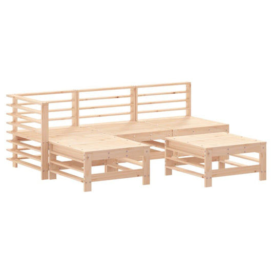 Vidaxl Juego De Sofás De Jardín 5 Piezas Madera Maciza De Pino_0