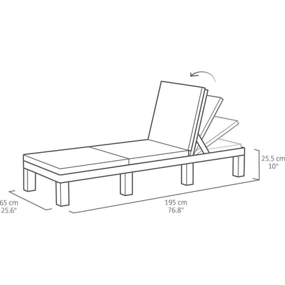 TUMBONA DAYTONA DELUXE 195 x 65 x 25 cm - Varios colores Capuchino