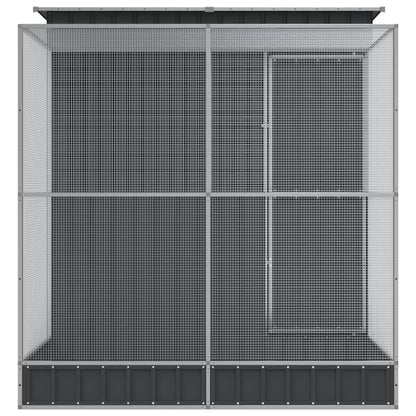 Vidaxl Pajarera Con Extensión De Acero, Color Plateado, 209 X 203 X 216 Cm_3