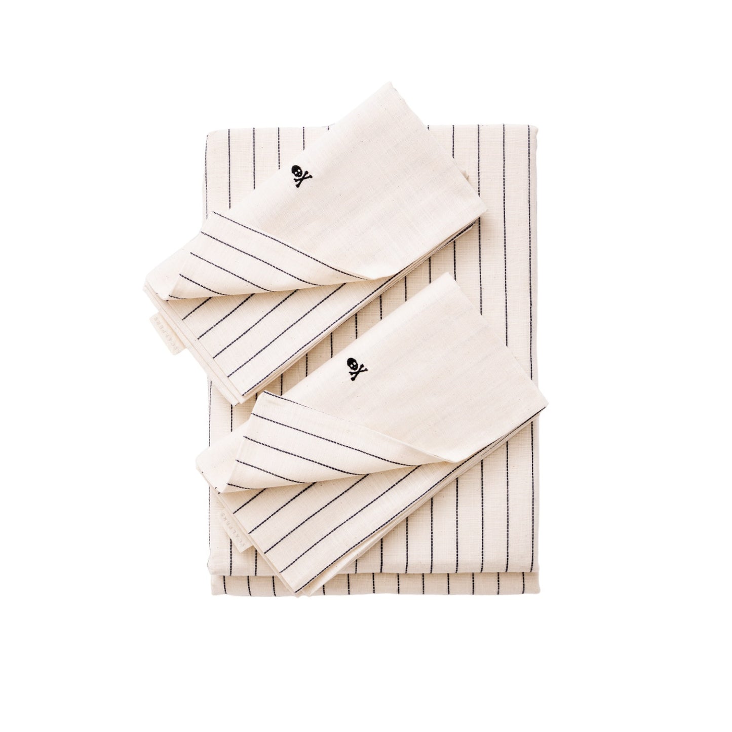 Set Cama Rayas (funda Nordica 260x240cm+ 2 Fundas Almohada  50x105cm) 100% Algodón 120gsm Ecru Rayas Cierre De Botones Haze Scalpers Home_0