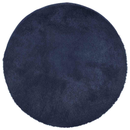 Vidaxl Alfombra De Pelo Largo Navarra Azul Marino 160x160 Cm Poliéster_0