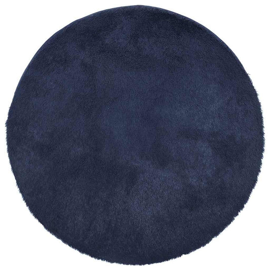Vidaxl Alfombra De Pelo Largo Navarra Azul Marino 160x160 Cm Poliéster_0